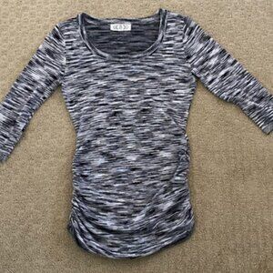 Gray and Black Patterned Top